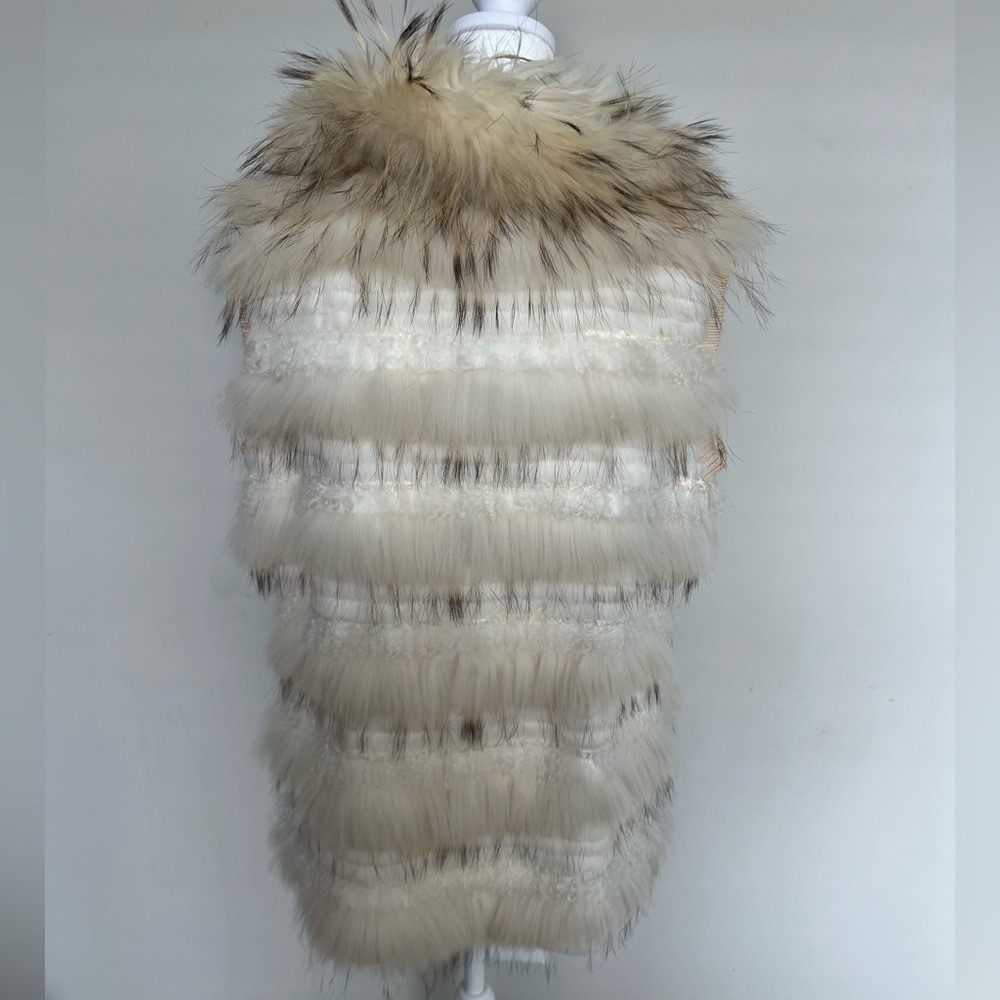 Alaska Fur Gallery 100% Fur Vest rabbit and fox Size S/M - Picture 3 of 9